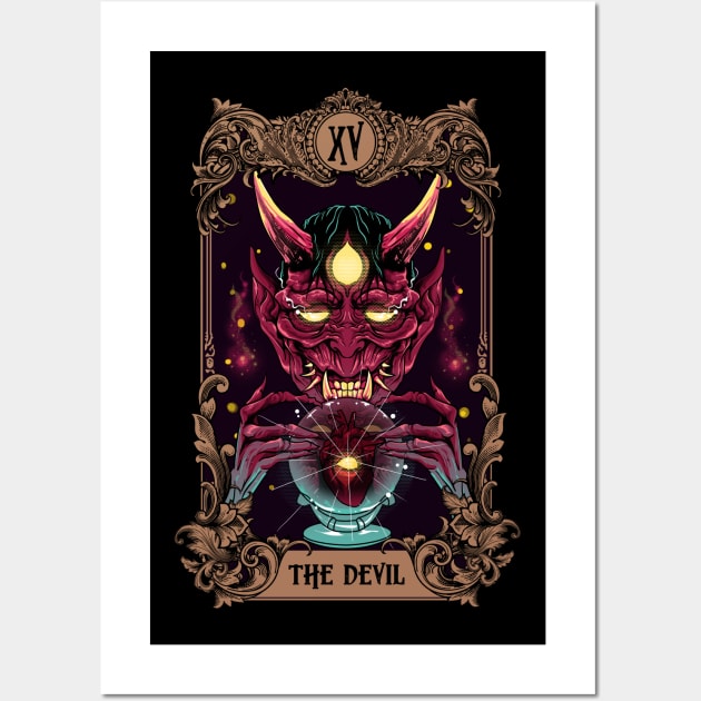 Major Arcana Tarot Card The Devil XV Halloween Wall Art by E